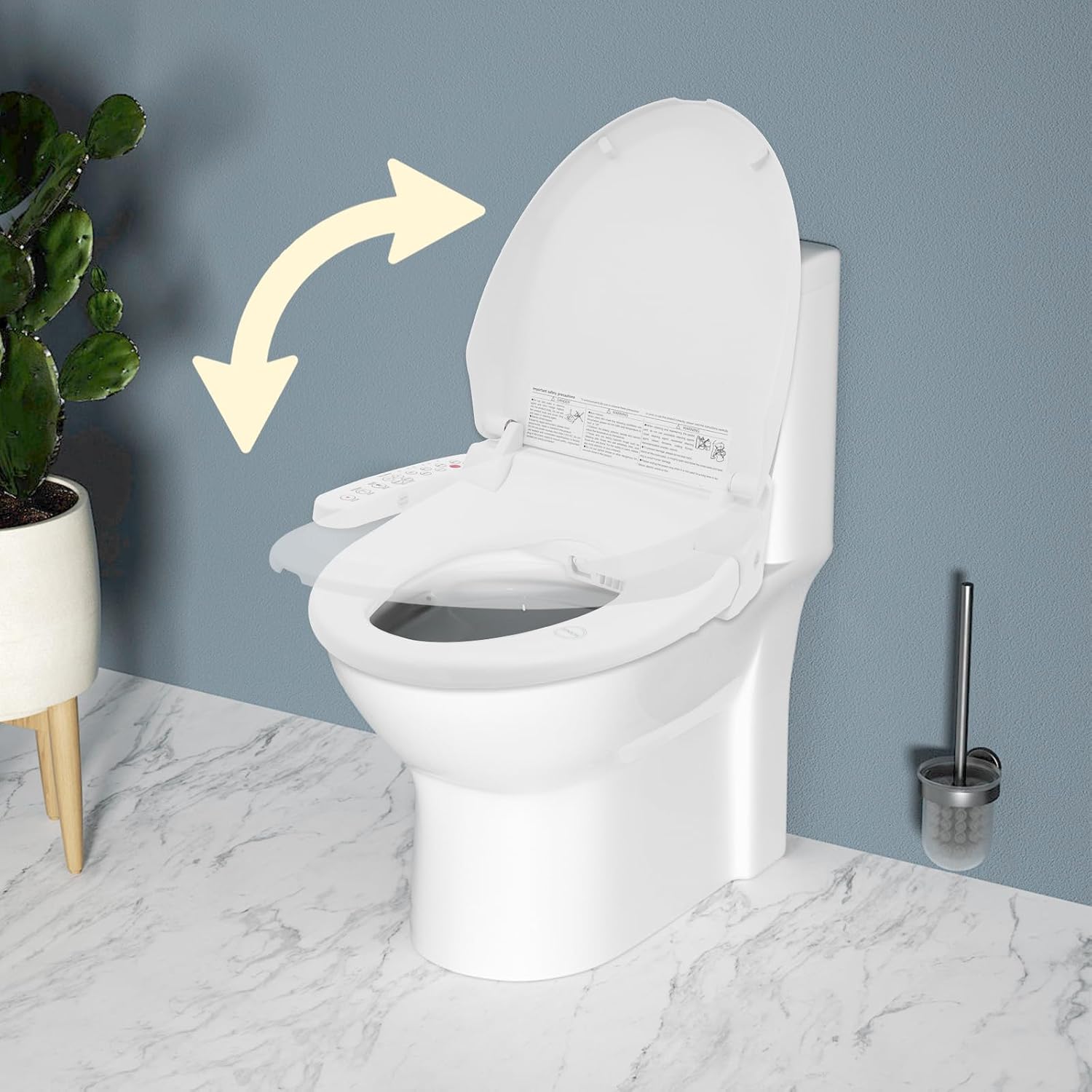 Bidet Toilet Seat, Electric Heated Toilet Seat with Intelligent Control Panel and Temperature Control, Smart Toilet Heated Seat with Massage Function & Night Light, Toilet Heated Seat for Home Bedroom