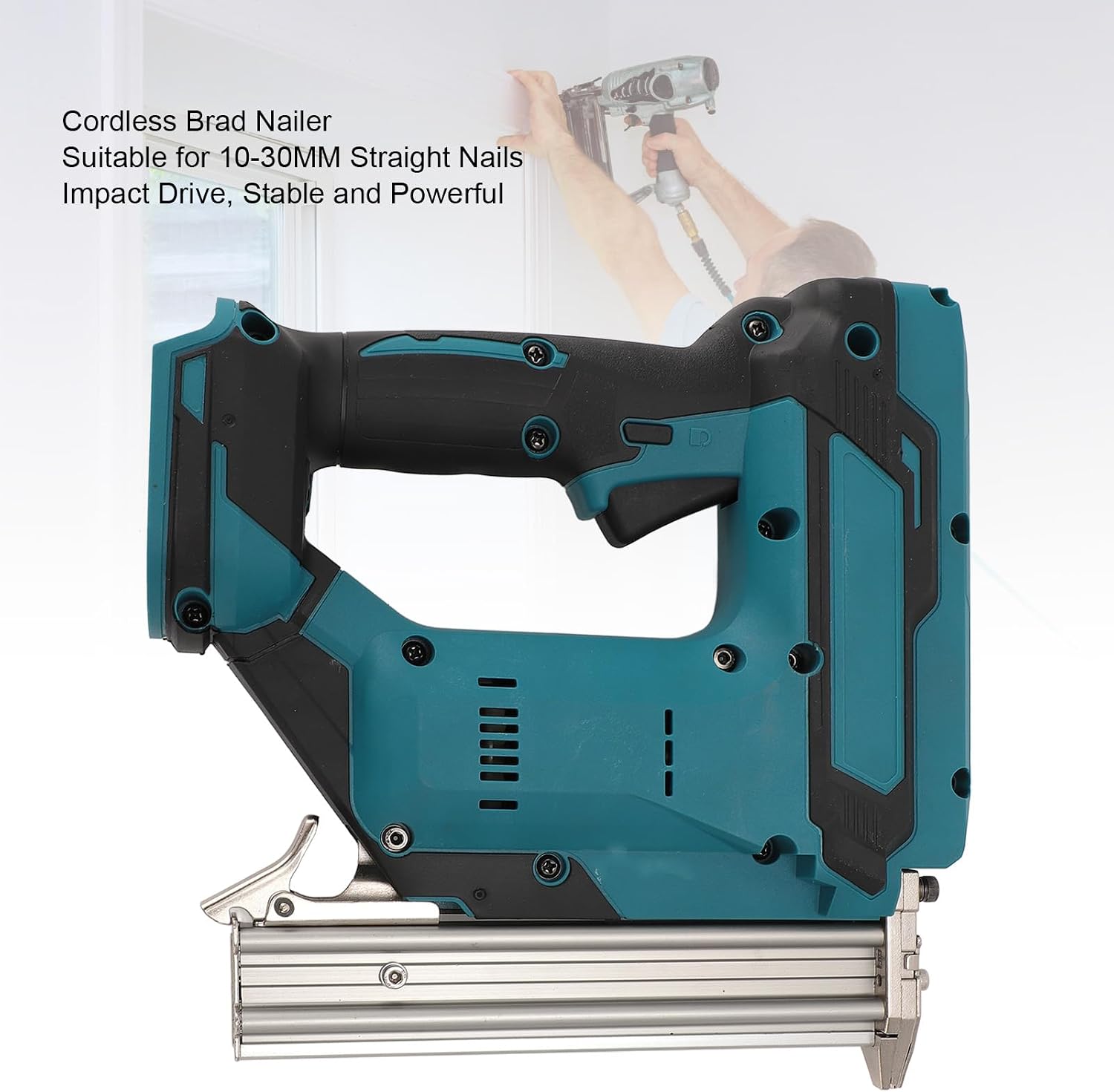 FLEXMAN Cordless Brad Nailer, Nail Gun Battery Powered, Depth Adjustment Impact Drive Automatic Stapler, Electric Nail Gun for Indoor Decoration and Woodworking
