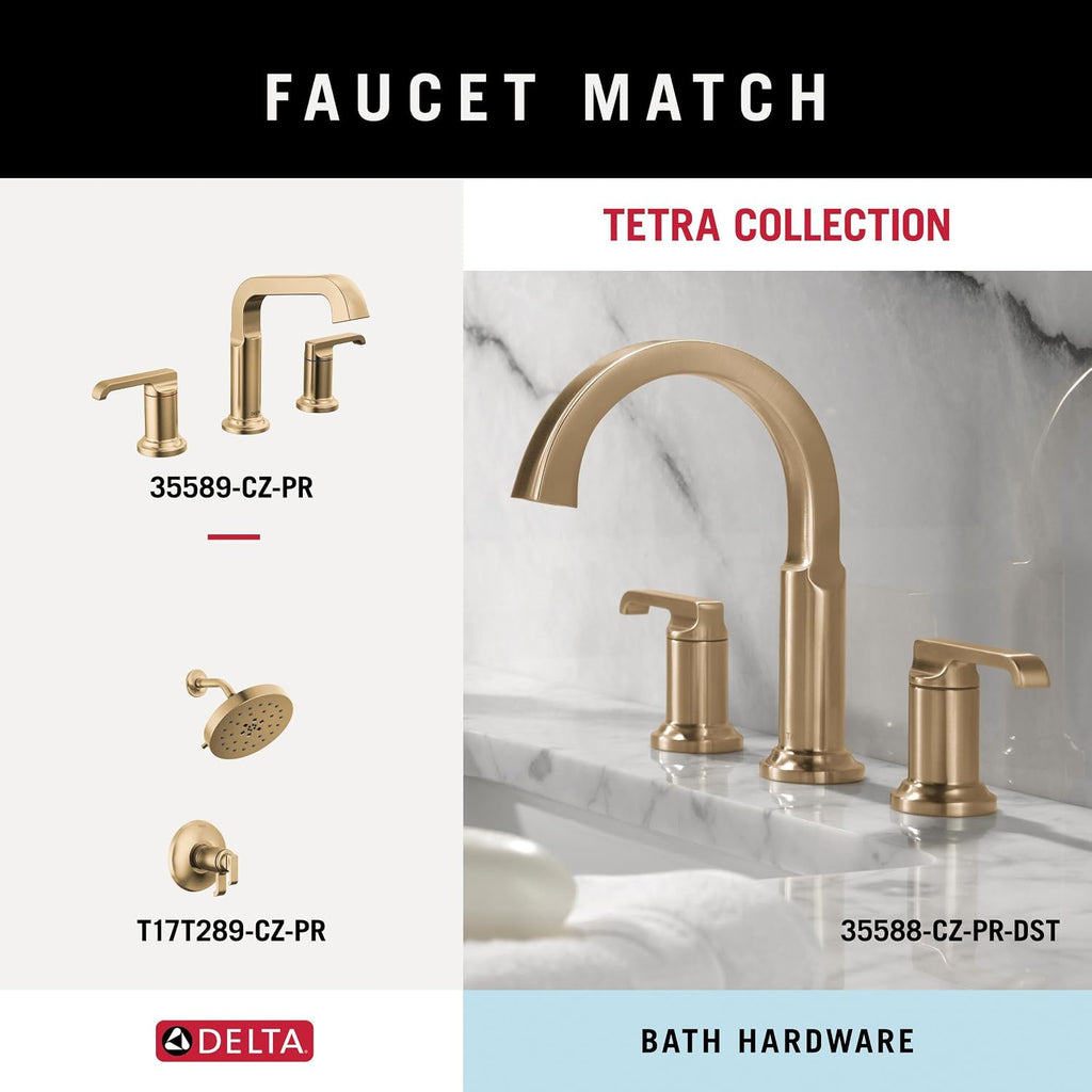 Delta Towel Rack | 24 Inch Champagne Bronze Towel Bar for Bathroom, Kitchen | Tetra Accessories