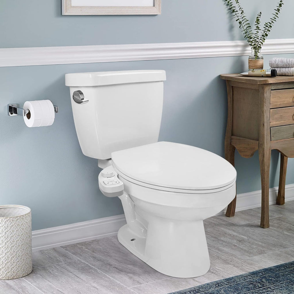 Non-Electric Bidet - Self Cleaning Nozzle (Frontal and Rear Wash) Toilet Seat Attachment