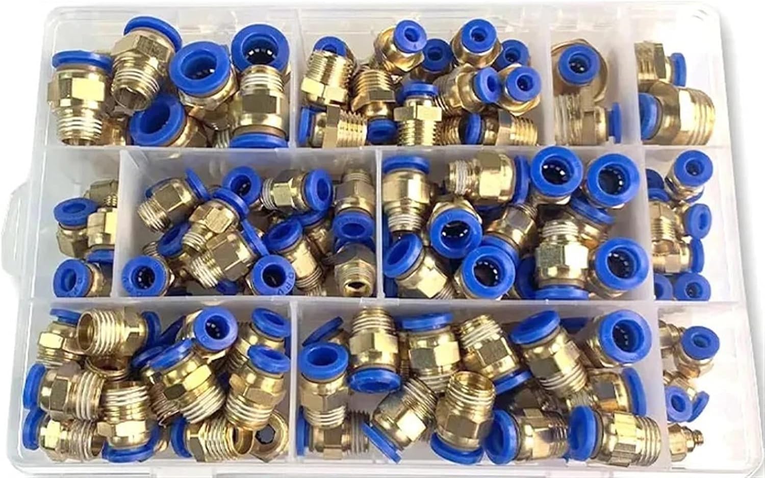 PC Series Box 4mm 6mm 8mm 10mm 12mm Air Joint Connectors Push in Hose Tube Pneumatic Fitting 1/4 1/8 1/2 Quick Release Couplings(A kit (134pcs))