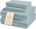 LANE LINEN 1000 Thread Count 100% Egyptian Cotton King Size Sheets – Silky Sateen Weave, Naturally Cooling & Durable, Ultra-Soft Luxury You Can Feel,15' Deep Pocket King Sheet Set – French Blue