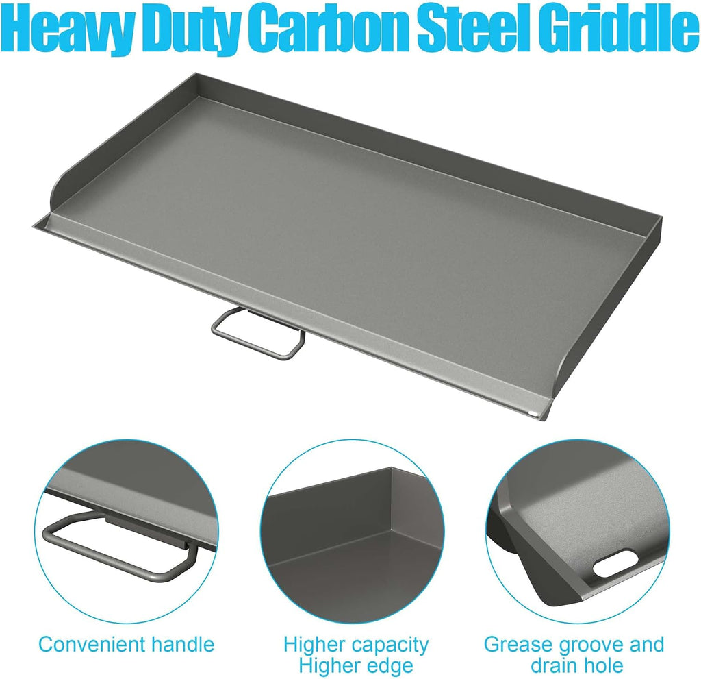 Professional Flat Top Steel Griddle for Camp Chef,Accessories for Camp Chef GB90D, TB90LW, TB90, TB90LWG, TB90LWG15, SPG90B, CCH3 Model Stoves,16'' x 38'' Griddle with Carry Bag
