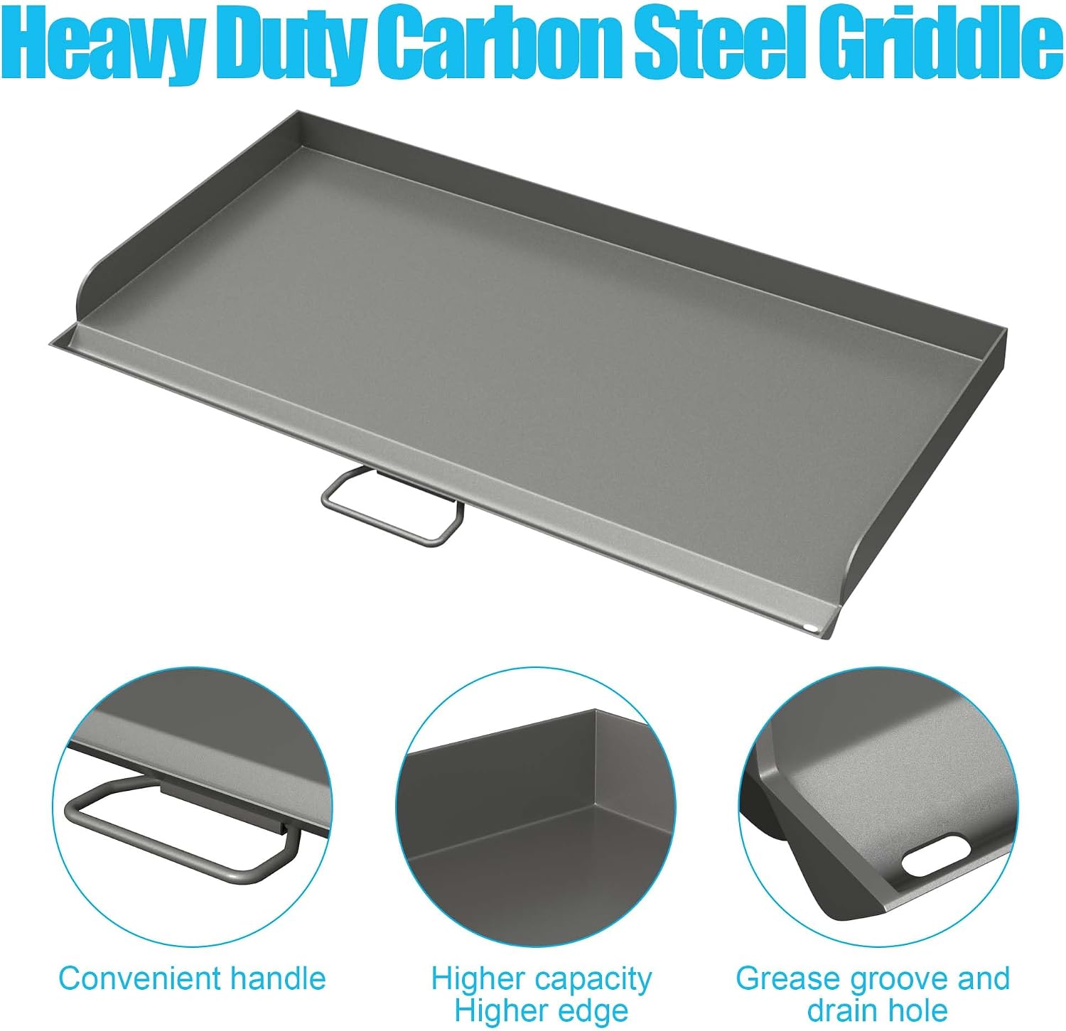 Professional Flat Top Steel Griddle for Camp Chef,Accessories for Camp Chef GB90D, TB90LW, TB90, TB90LWG, TB90LWG15, SPG90B, CCH3 Model Stoves,16'' x 38'' Griddle with Carry Bag