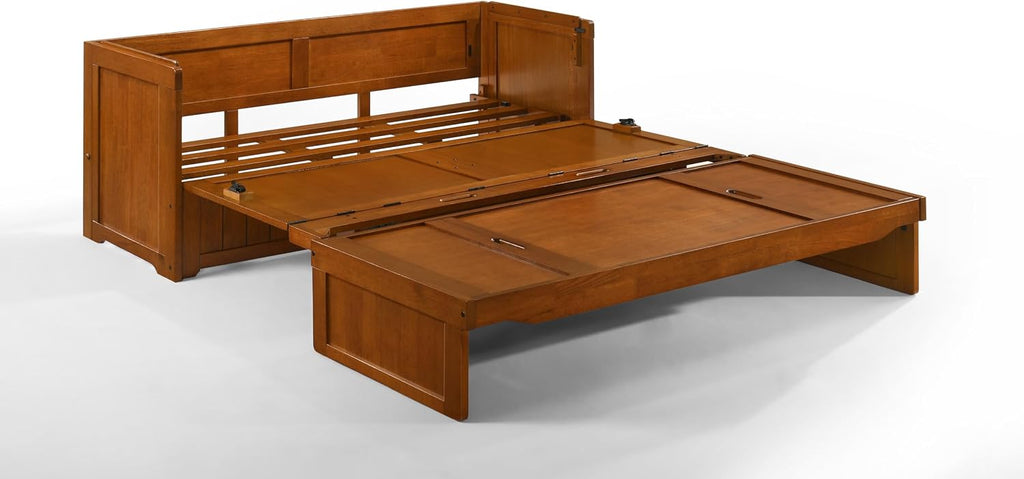 NIGHT & DAY Furniture Murphy Cube Cabinet Bed (Beadboard Cherry)