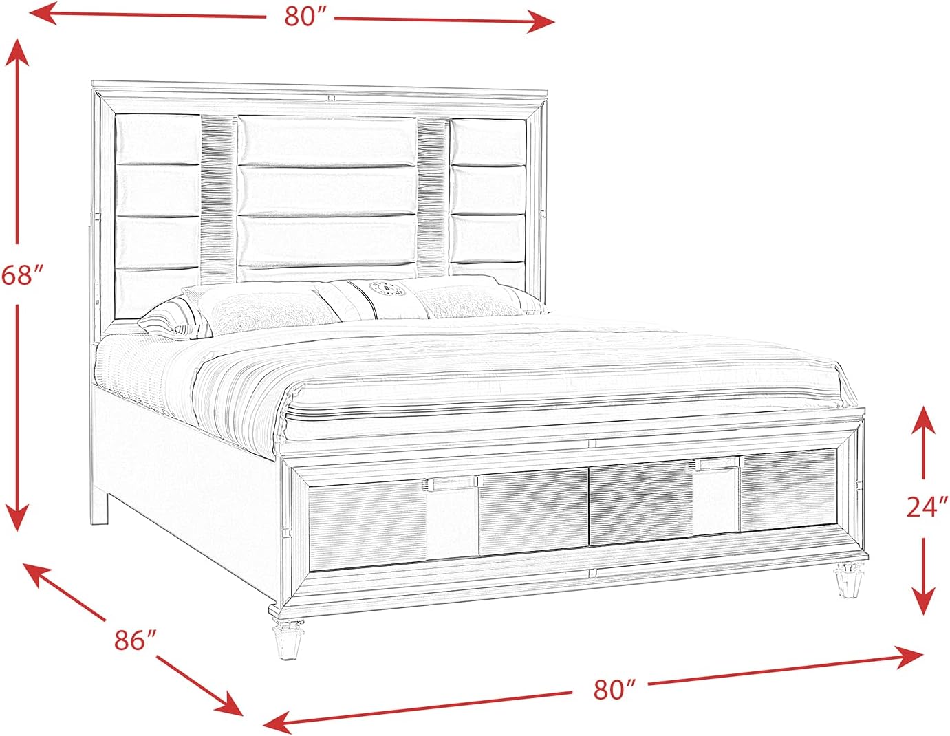 Picket House Furnishings Charlotte King Storage 6PC Bedroom Set