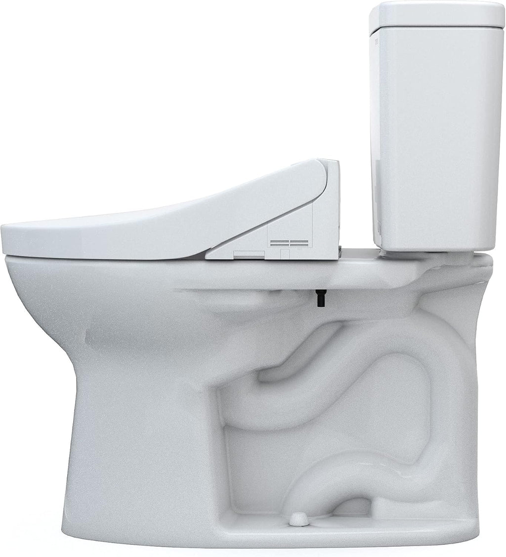 TOTO Drake Two-Piece Elongated 1.6 GPF TORNADO FLUSH Toilet with CEFIONTECT and SoftClose Seat, WASHLET+ Ready, Cotton White - MS776124CSG#01