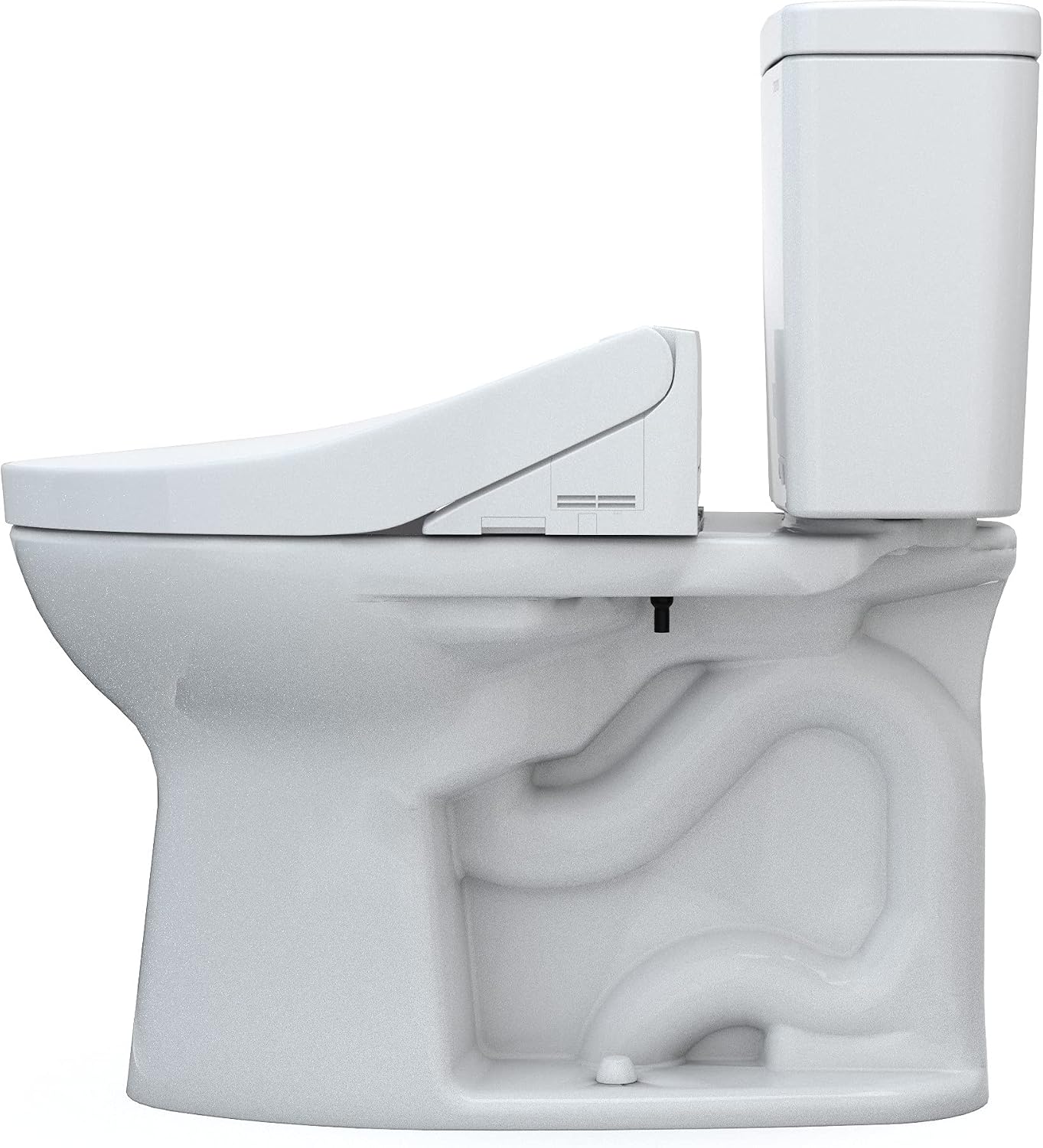 TOTO Drake Two-Piece Elongated 1.6 GPF TORNADO FLUSH Toilet with CEFIONTECT and SoftClose Seat, WASHLET+ Ready, Cotton White - MS776124CSG#01