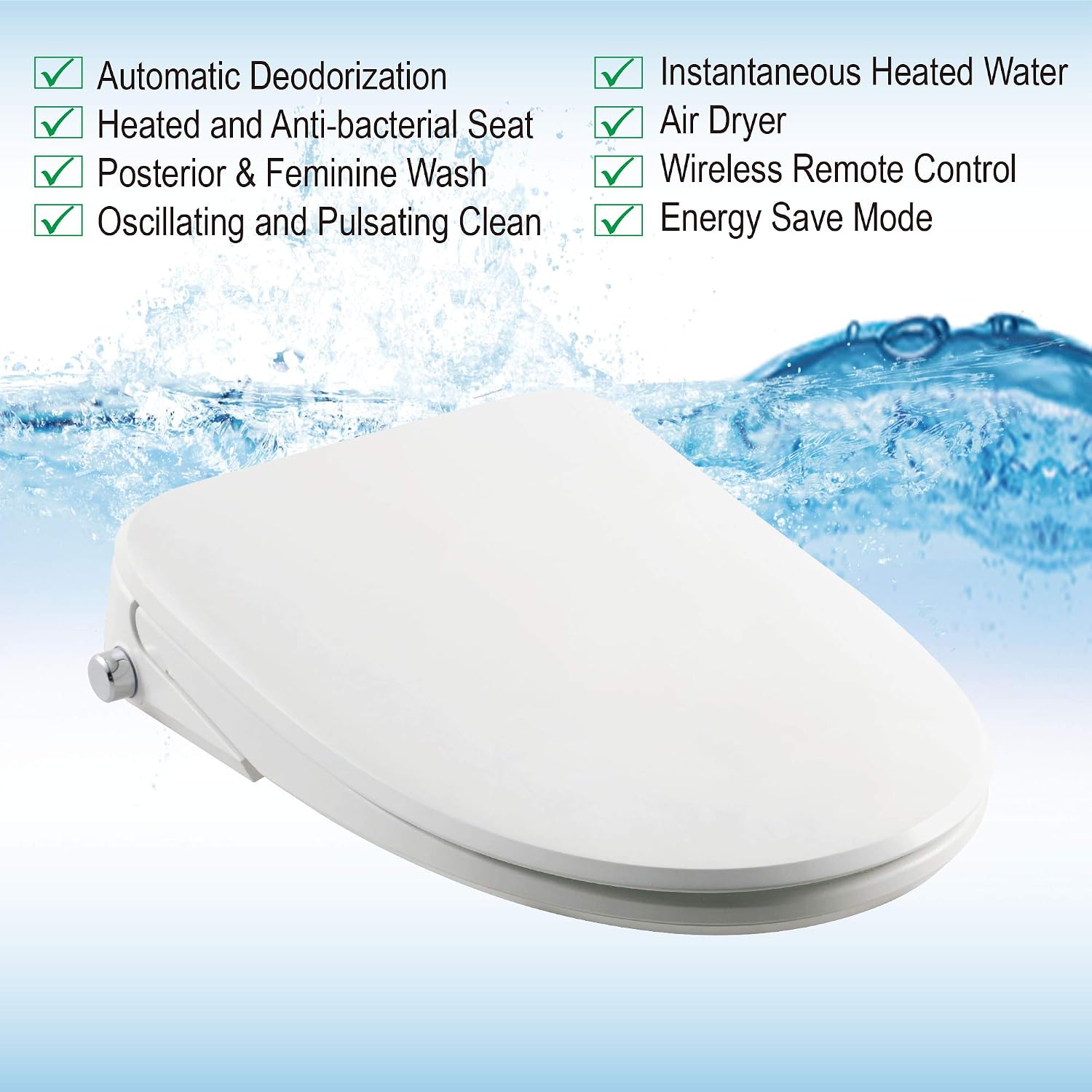 WOODBRIDGE BID-02 Smart Toilet Seat, White