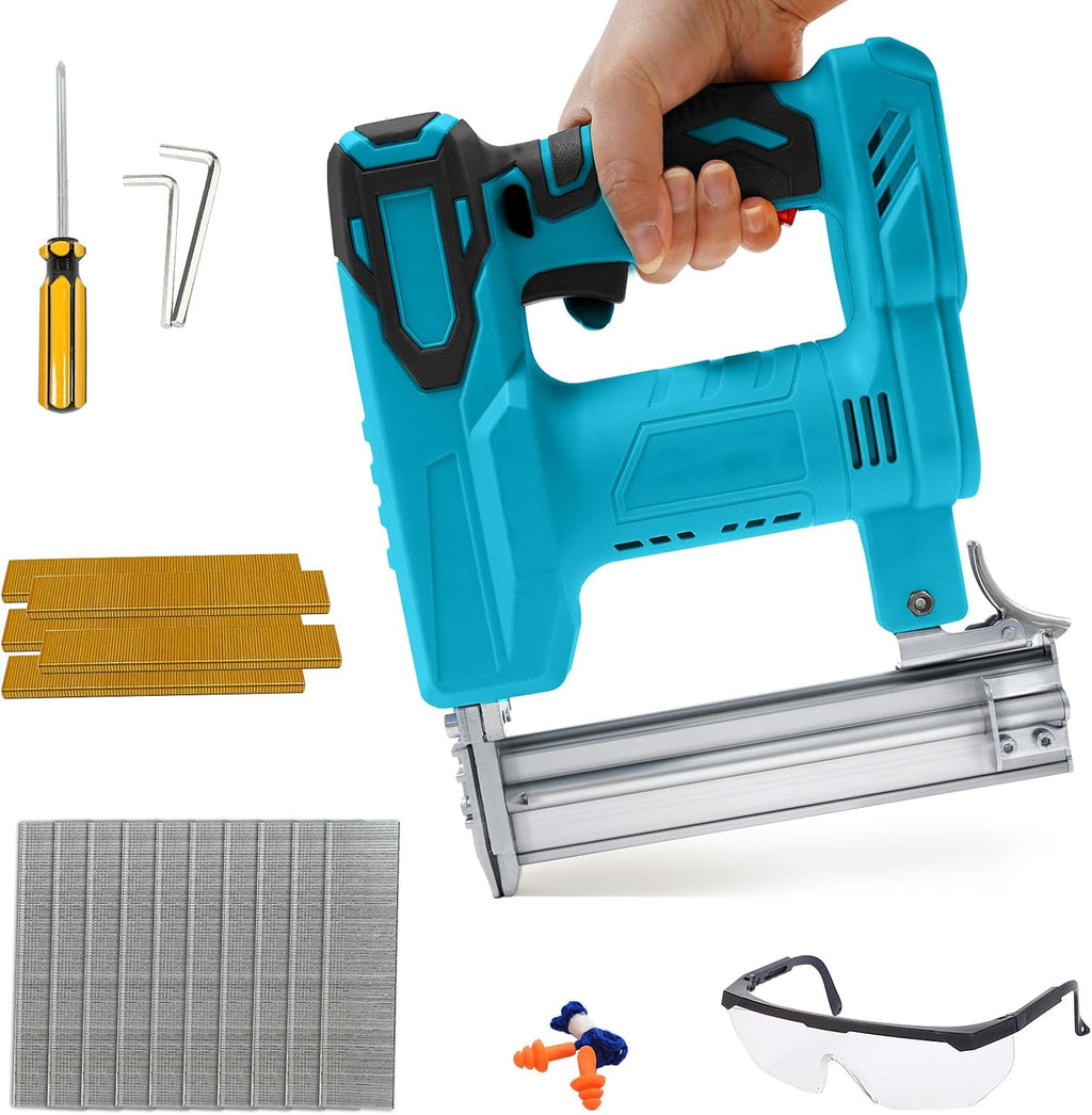 JOJOCY 18 Gauge Cordless Brad Nailer, 2-in-1 Battery Powered Stapler/Nail Gun, Drives 2' Nails for Upholstery & Woodworking (Tool Only) (for MAK-ITA 18V)