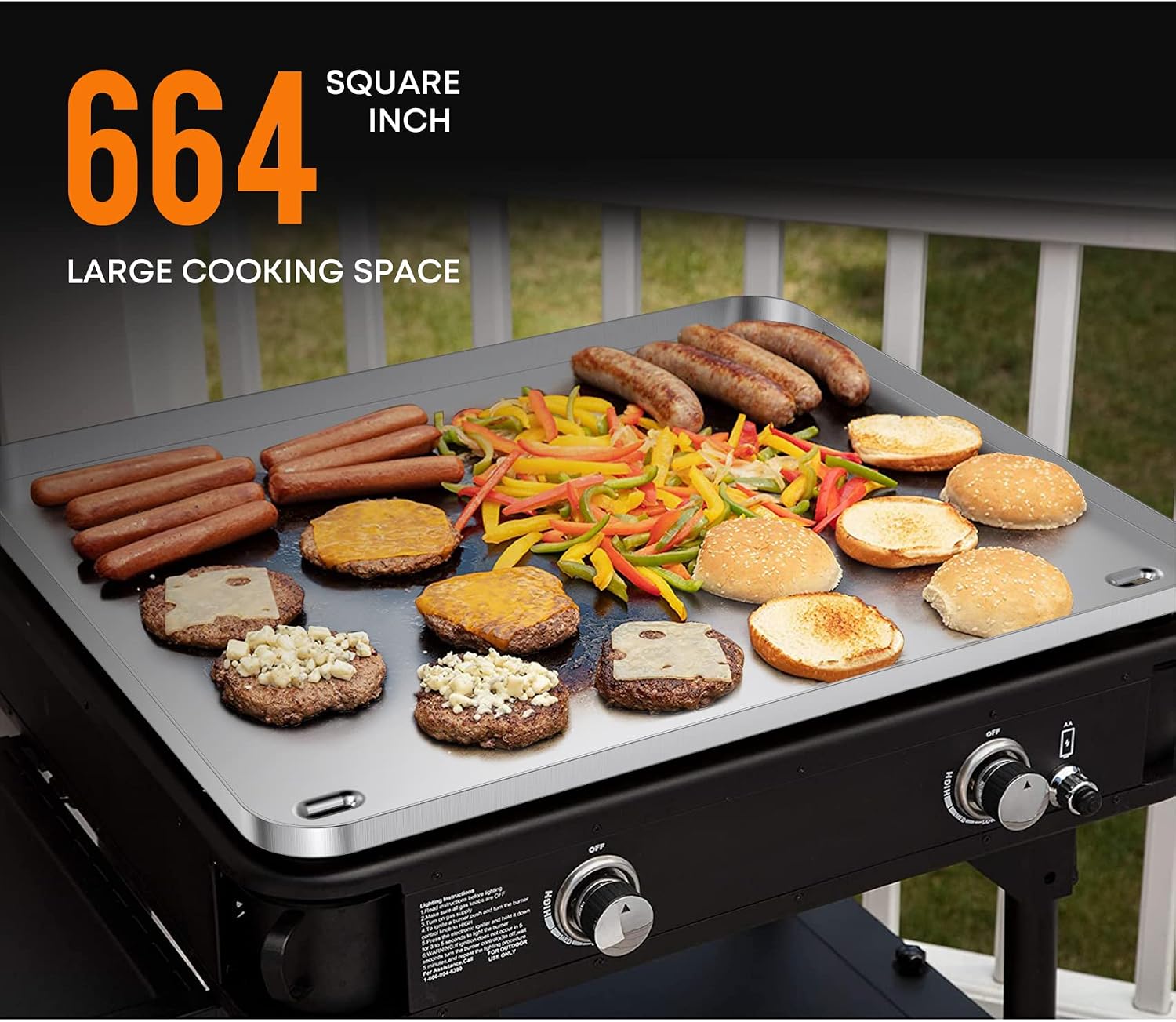 Stanbroil Stainless Steel Griddle Top for Cuisinart CGG-0028 28' 2-Burner Propane Gas Grill, 28 Inch Griddle Replacement Top with Dual Grease Management System