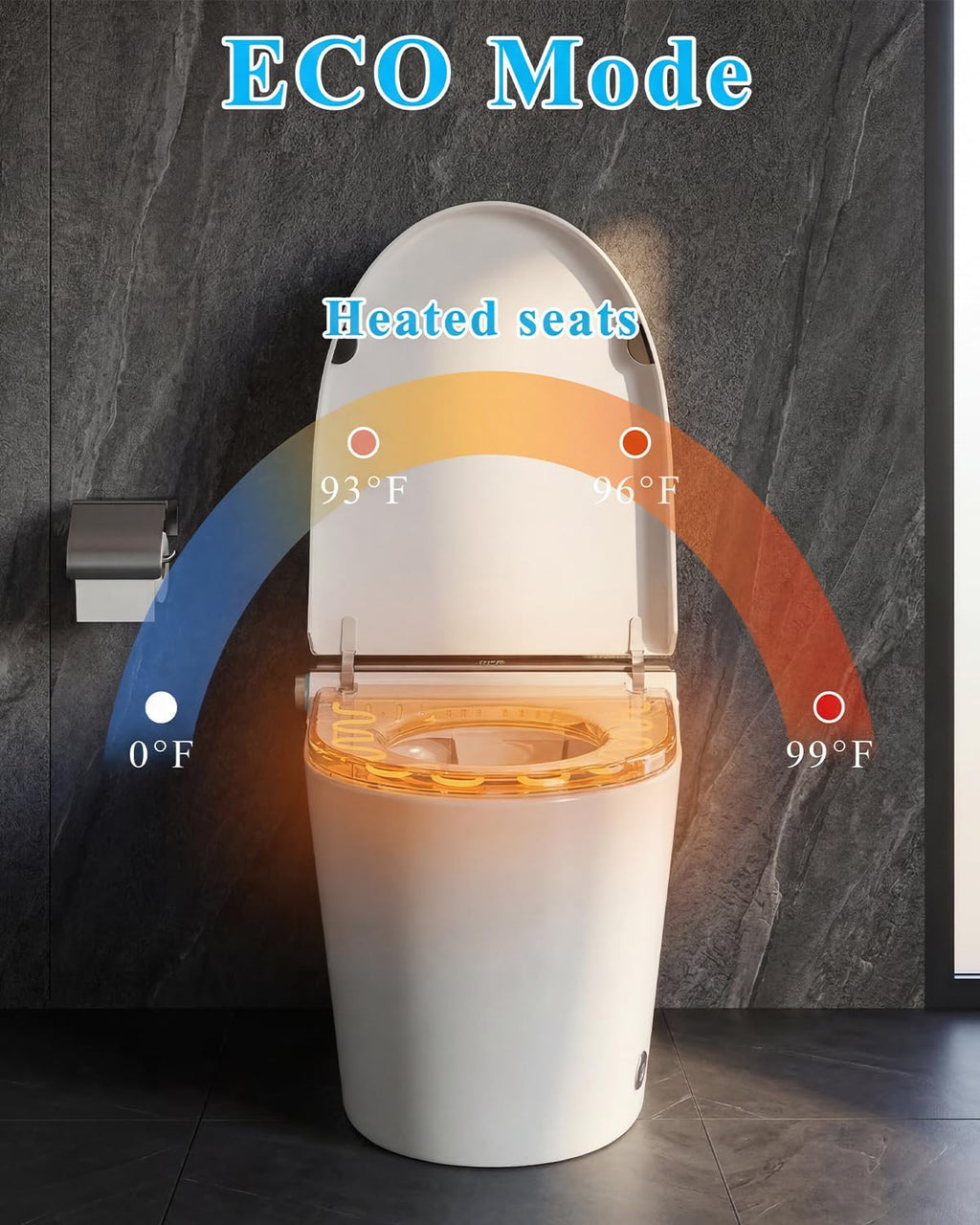 TOTTE Premium Smart Toilet with Bidet Built-in, 1000g MaP Flush Score, Foam Shield, ADA Comfort Height Heated Seat, Automatic Lid, Warm Air Dryer & Instant Warm Water, Tankless Toilet