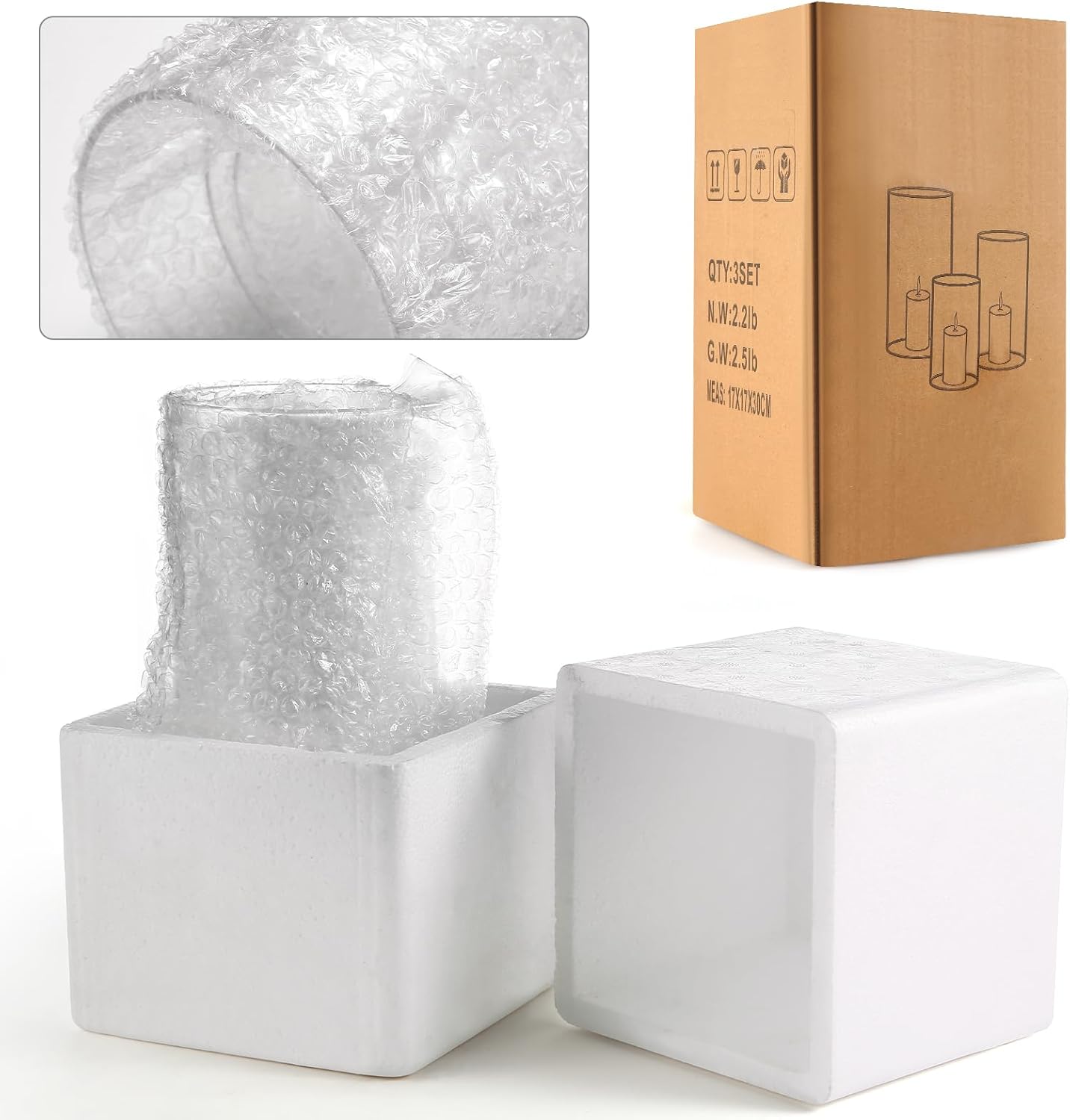 PHOSPHOR Hurricand Candle Holder 24 PCS, Glass Pillar Candle Holder, Clear Glass Cylinder Candleholder Glass Cylinder Vase for Centerpieces Wedding Party Decoration