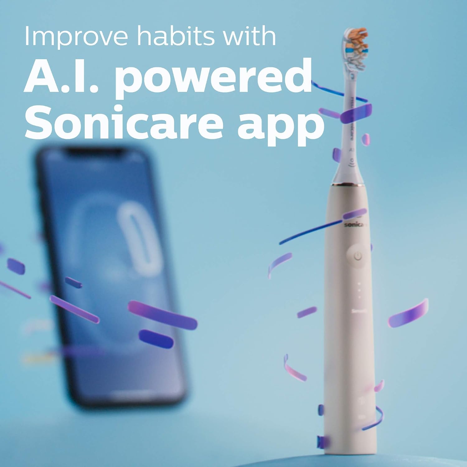 Philips Sonicare DiamondClean Prestige 9900 Rechargeable Electric Toothbrush with SenseIQ, 5 Premium All-in-One Brush Heads, Plaque Removal, Gum Care, Whitening, Champagne, BD9001AZ