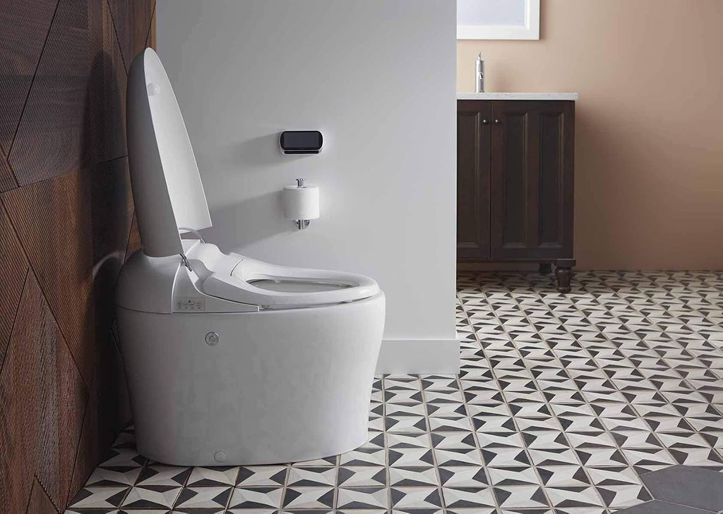KOHLER 77780-0 Karing Smart Toilet with Bidet Built In, Auto Open & Close, One-Piece Elongated Smart Bidet Toilet with Heated Seat, 1.08 GPF, White