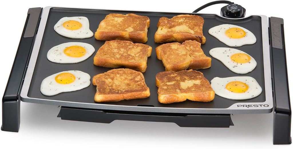 Presto XL 07073 Electric Tilt-N-fold Griddle, 19', Black & 07046 Tilt 'n Drain Big Griddle Cool-Touch Electric Griddle