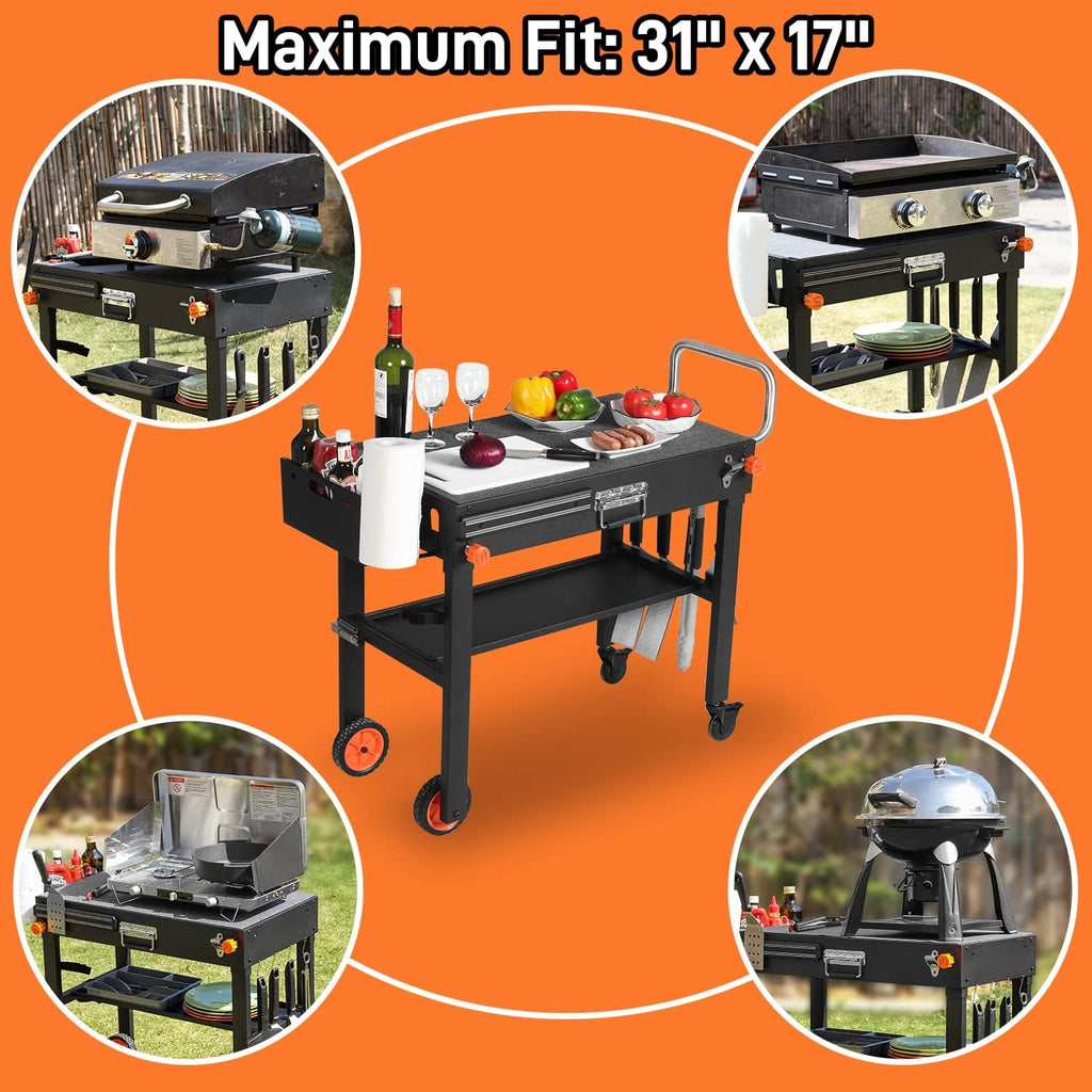 EUTRKei Cordless Electric Smoker, Smoke Tube for Pellet Smoker with Air Pump, Cold or Hot Smoking for Any Grill, Foldable Ninja Grill Stand& Blackstone Griddle Stand for Outdoor