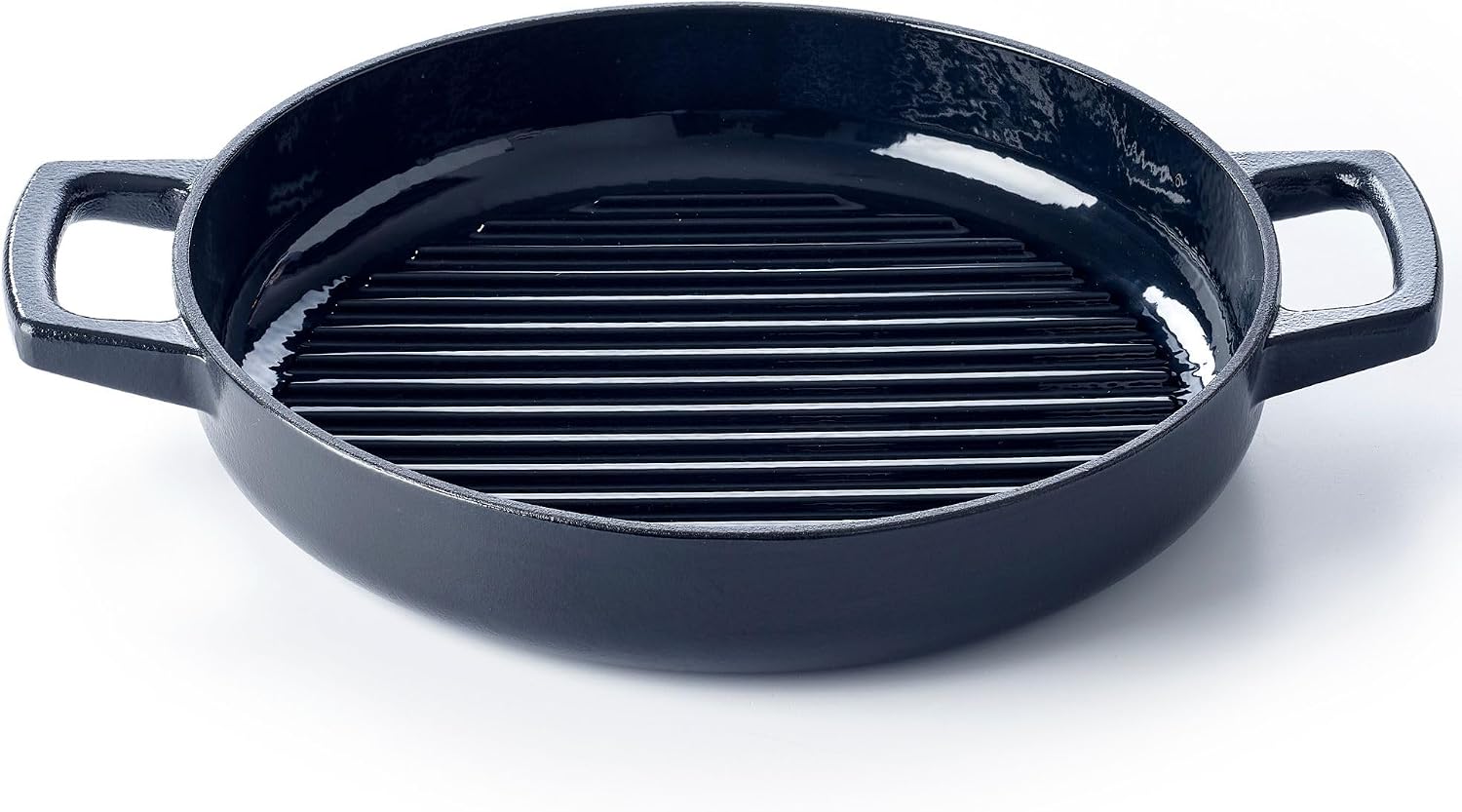 Alva Nori 11″ Enameled Cast Iron Grill Pan | PFAS-Free 3-Layer Enamel | Oven & Induction Safe | No Seasoning Needed | Raised Grill Ridges for Searing & Fat Drainage