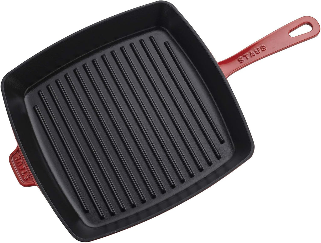 STAUB Cast Iron 12-inch Square Grill Pan - Cherry