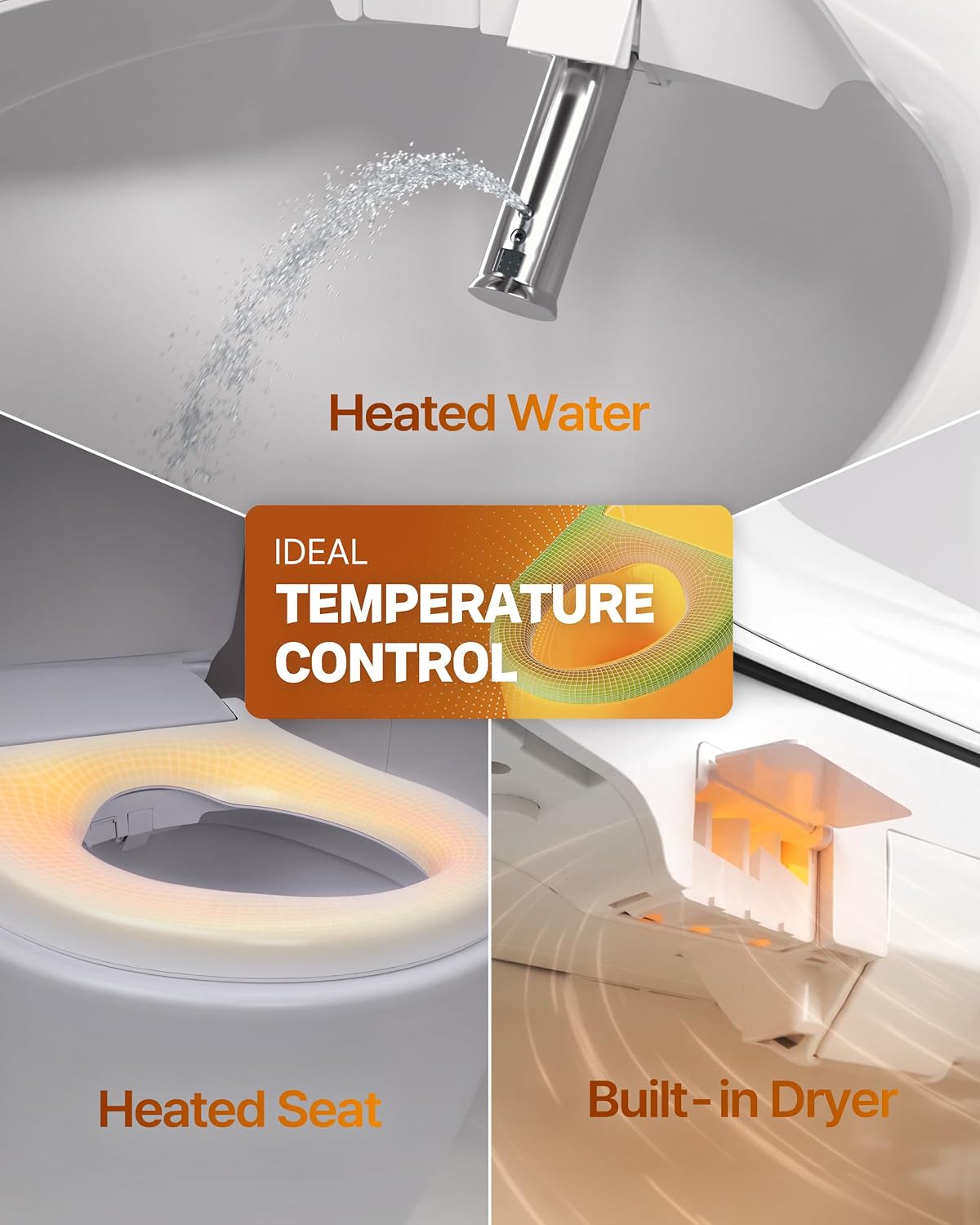COWAY Bidetmega 500S Electronic Bidet Toilet Seat with Instantaneous Water Heating, Heated Seat and Dryer, Auto Open and Close Lid, Night Light, Deodorizer, Stainless Nozzle, Remote Control, Elongated