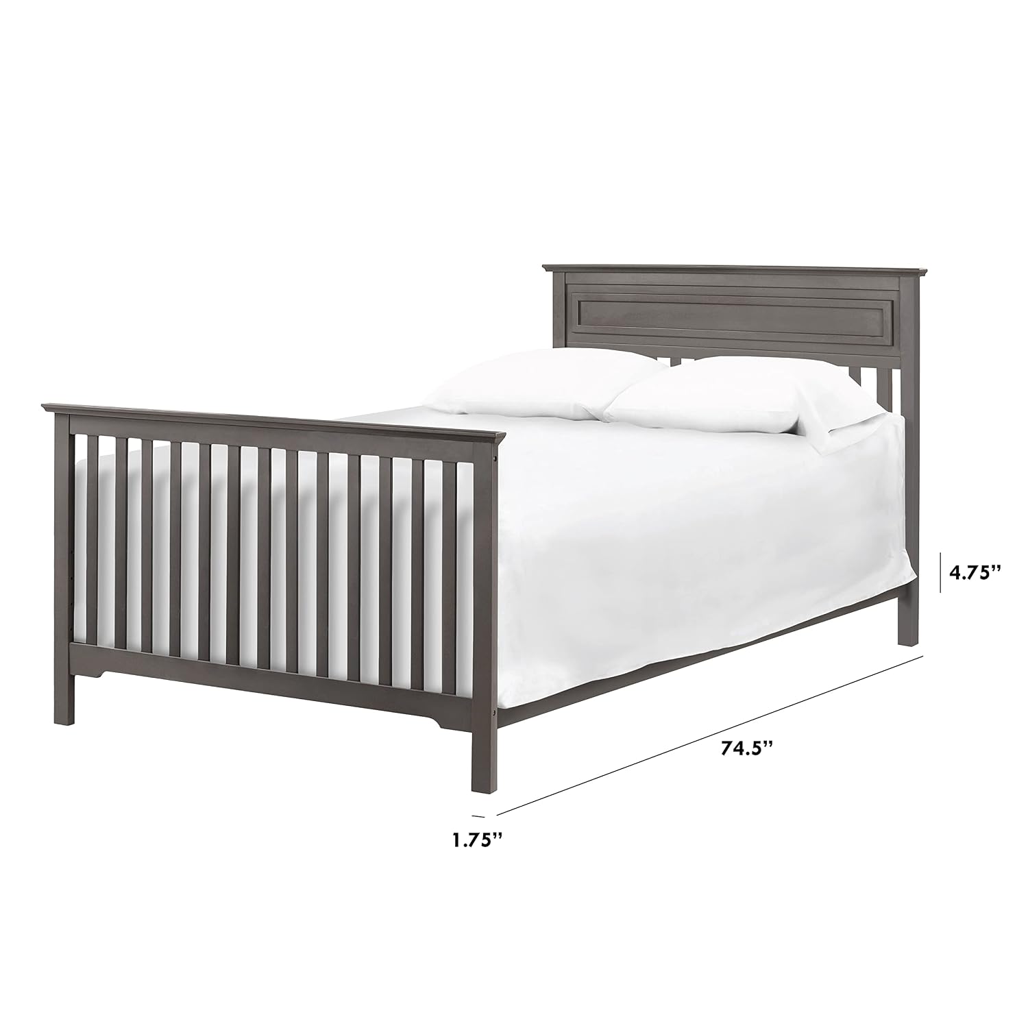DaVinci Hidden Hardware Twin/Full-Size Bed Conversion Kit (M5789) in Slate