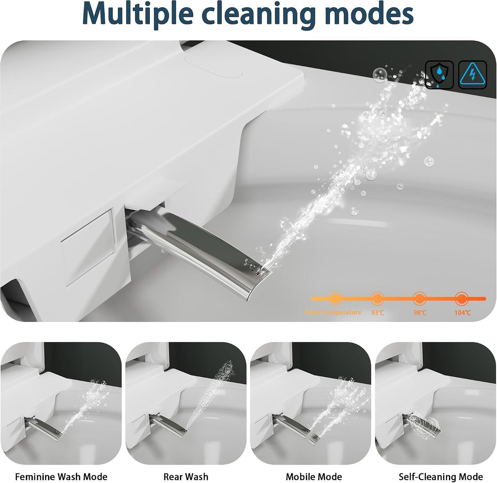 TOTTE Smart Toilet with Bidet Built-in, Auto Open/Close Lid, Auto Power 1000g MaP Flush, 1.28 GPF, One Piece Elongated Toilet with Instant Warm Water & Warm Air Dryer, Built-in Aroma