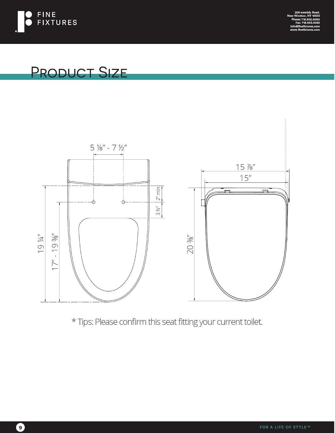 Elongated Smart Bidet Toilet Seat with Dual Flushing - One Piece Heated Toilet Seat Air Dryer - Tankless Toilet Bidet with 6 Levels of Seat and Wind Temperature