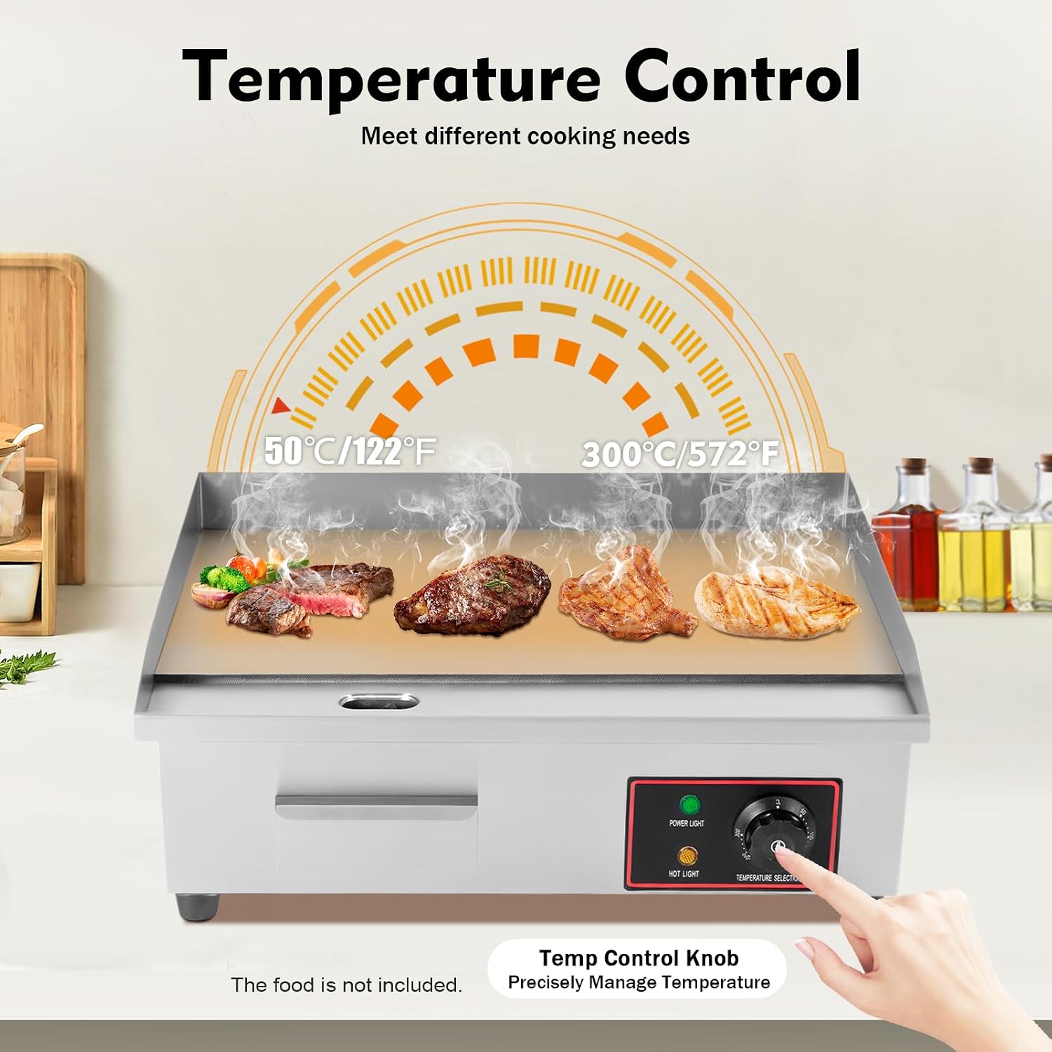 Electric Griddles Grill, Electric Commercial Countertop Griddle Flat Hot Plate, Stainless Steel Electric Griddle, Electric Stove Top Griddle, 3000w Outdoor Cooking Bbq Grill Table Stove