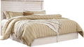Signature Design by Ashley Willowton Cottage Farmhouse Panel Headboard ONLY, King/California, Whitewash