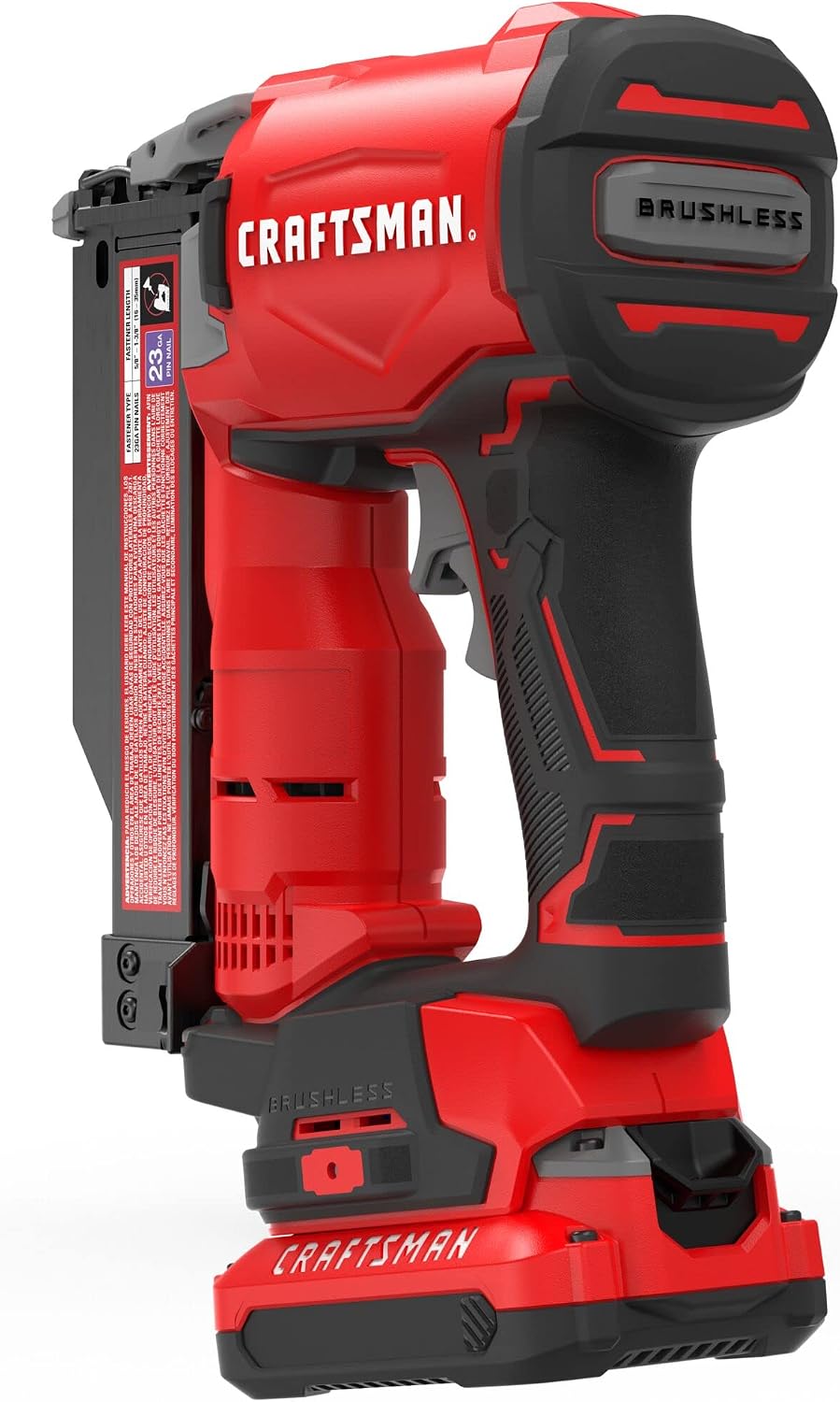 CRAFTSMAN V20 Pin Nailer Kit, 23 Gauge, Cordless, Battery and Charger Included (CMCN623C1)