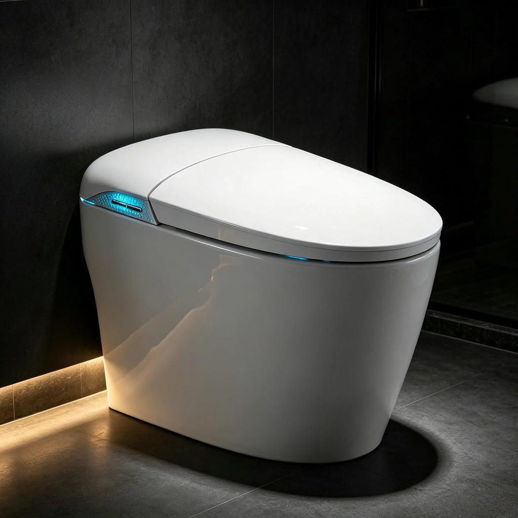 TOTTE Smart Toilet with Bidet Built-in, Automatic Lid, Heated Seat & Dryer, ADA Comfort Height Bidet Toilet, Foam Shield, Night Light, Instant Warm Water, Built-in Aroma System for Modern