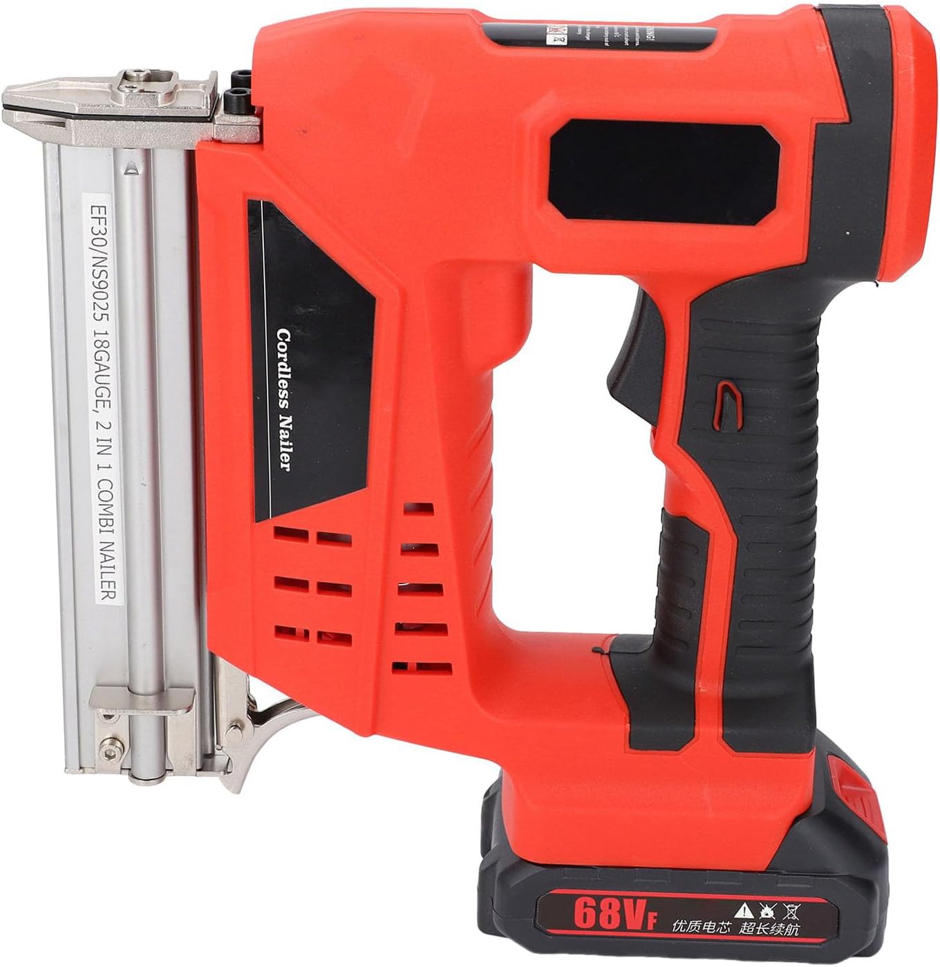 Eujgoov Cordless Nailer Kit Electric Staple Guns Stapler Nail, Battery Powered 18V 2Ah for Woodworking Projects, 2 Modes DIY Pneumatic Brad