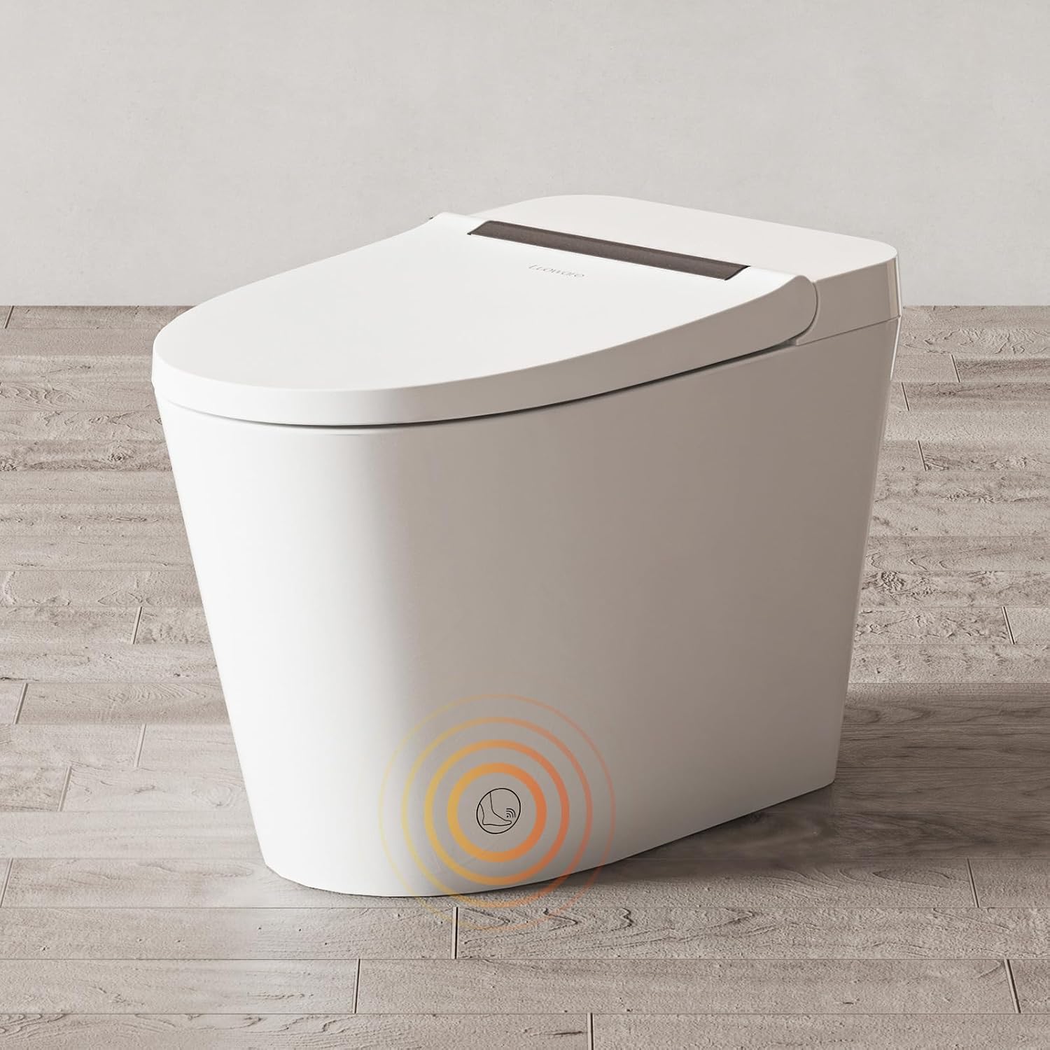 Smart Toilet Lite without Bidet, One Piece Elongated Modern Toilet with Heated Seat, Pump-Assisted Auto Flush, Foot Sensor Operation, Night Light, Built-in Water Tank, Blackout Flush