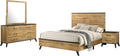 Coaster Home Furnishings Kaywood Mid-Century Modern 4-Piece Bedroom Set Full Size Panel Bed Frame 52-inch Headboard Weathered Brown and Natural Pine 225001F-S4