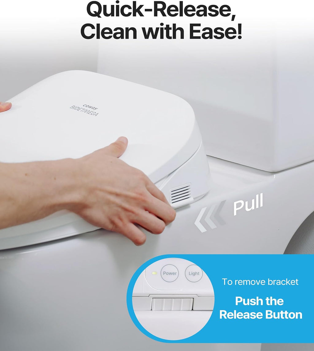 COWAY Bidetmega 500S Electronic Bidet Toilet Seat with Instantaneous Water Heating, Heated Seat and Dryer, Auto Open and Close Lid, Night Light, Deodorizer, Stainless Nozzle, Remote Control, Elongated