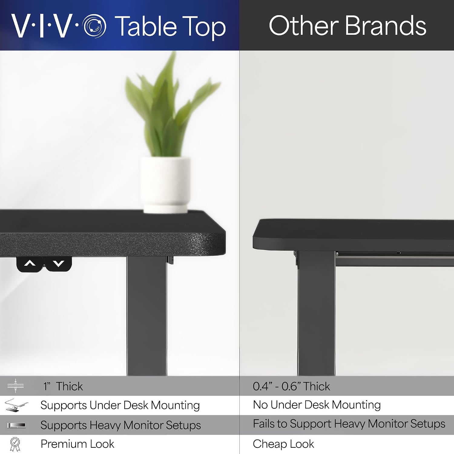 VIVO Electric 60 x 24 inch Stand Up Desk, Height Adjustable, Dark Walnut Top Black Frame, Home and Office Furniture Sets, DESK-KIT-B06D