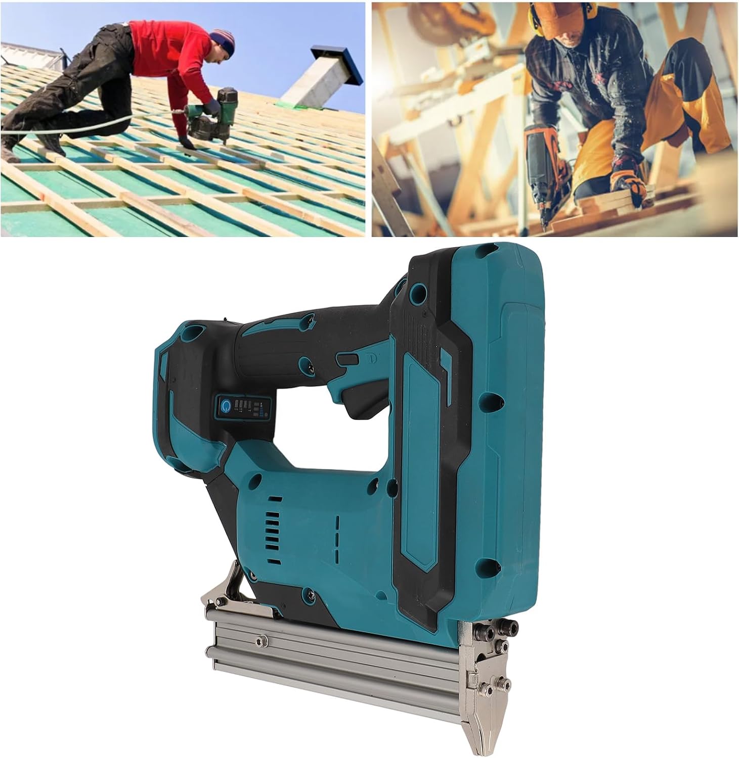FLEXMAN Cordless Brad Nailer, Nail Gun Battery Powered, Depth Adjustment Impact Drive Automatic Stapler, Electric Nail Gun for Indoor Decoration and Woodworking