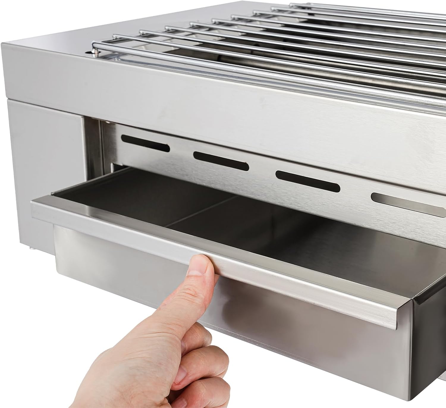Electric Grill,Barbecue Smokeless Indoor Grill,110V 1.5KW Commercial Electric Countertop Griddles Stainless Steel Adjustable Temperature Control 32-446 ° F for Home or Restaurant Use,Silver