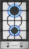 GASLAND 12 Inch Gas Cooktop 2 Burners, Drop-in Natural Gas Hob with Thermocouple Protection, LPG/NG Convertible Dual Fuel Propane Stove Top, Stainless Steel