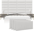 Vänt Upholstered Wall Panels - Queen/Full Size Wall Mounted Headboards - Boucle Ivory - Set of 4 Panels (Each Individual Panel 30'x11.5')