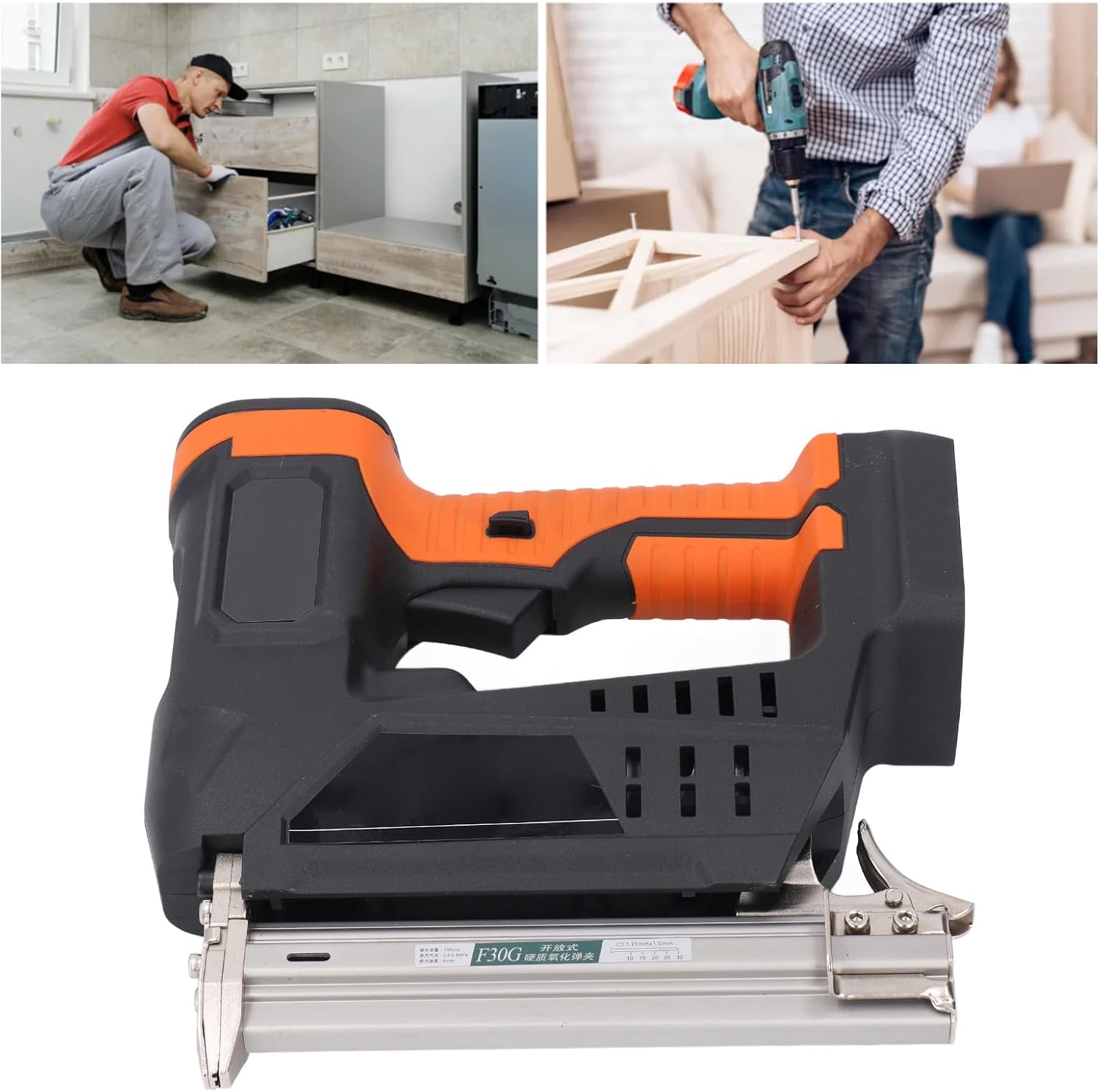 Cordless Brad Nailer, Electric Nail Gun Battery Powered, Rechargeable Staple Gun with Nails for BL1850 Battery, Automatic Stapler for DIY Project, Upholstery, Woodworking
