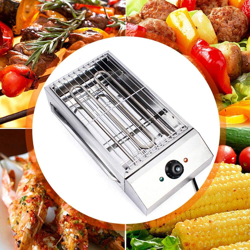 Electric Griddles, Stainless Steel Barbecue Grill Machine GDAE10 Smokeless Oven Pan BBQ Multifunctional Tabletop Heating for Party Home Kitchen Restaurant Indoor Outdoor 2800W (2800W 16.7*10' Electric)