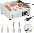 22' Commercial Electric Griddle 1600W Electric Countertop Griddle Non-Stick Restaurant, Teppanyaki Flat Top Grill Stainless Steel Adjustable Temperature Control 122°F-572°F (with PLUG)