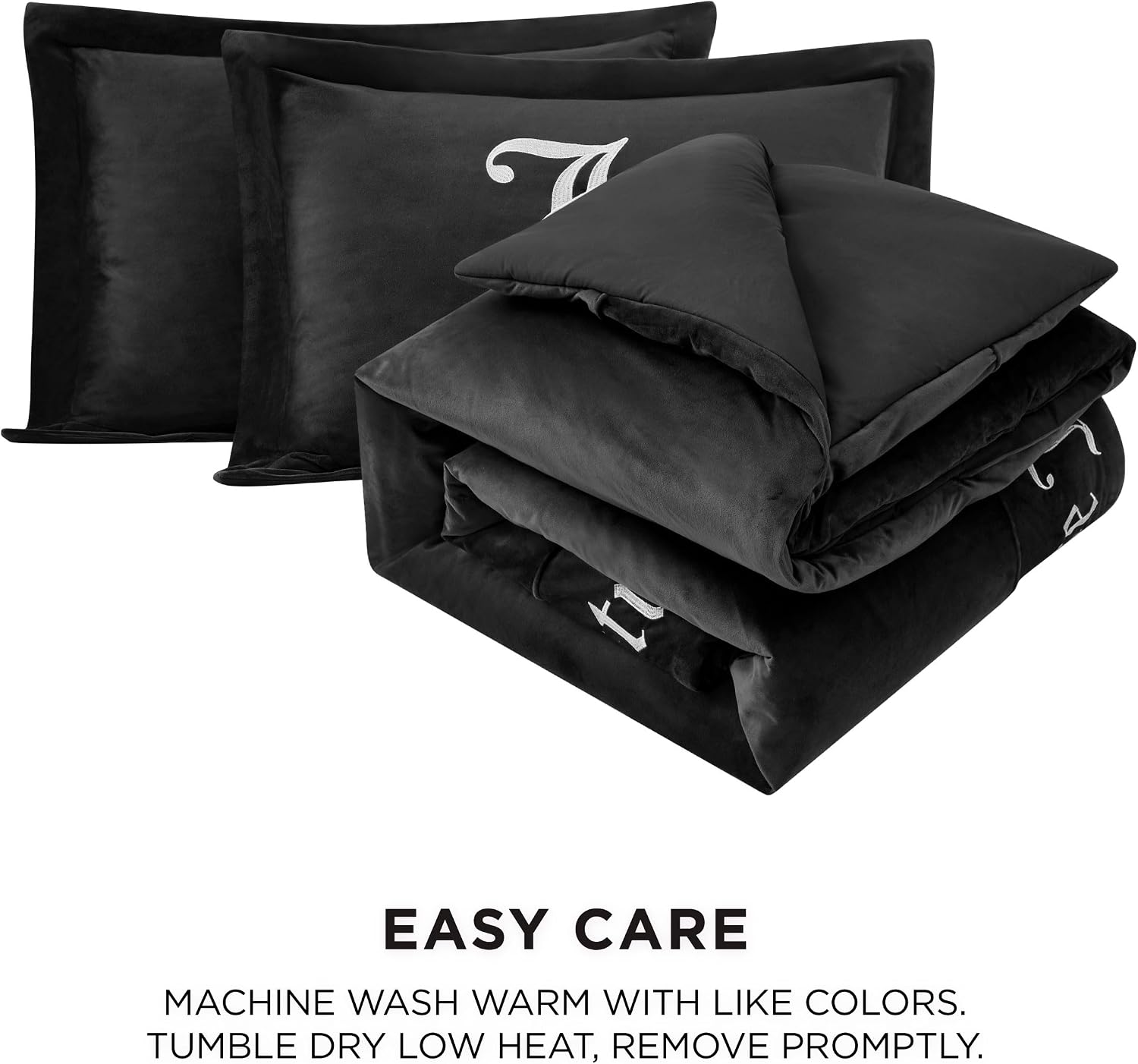 Juicy Couture - Comforter Set - Gothic Design Bedding - King - 3 Piece Set Includes (1) 108' x 92' Comforter and (2) 20' x 36' Shams - Wrinkle Resistant - Premium Bedroom Decor - Black