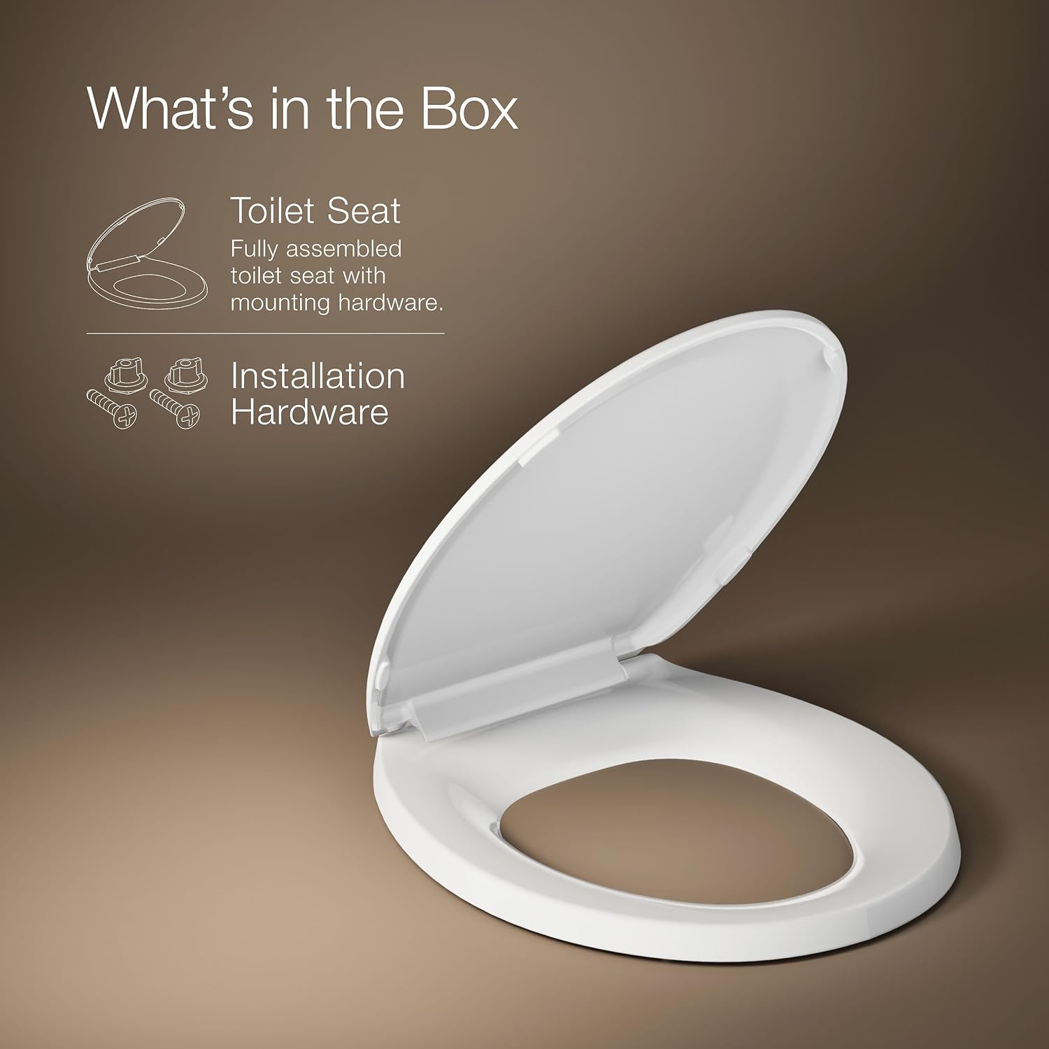 KOHLER K-4662-0 Lustra Round-front Toilet Seat, White