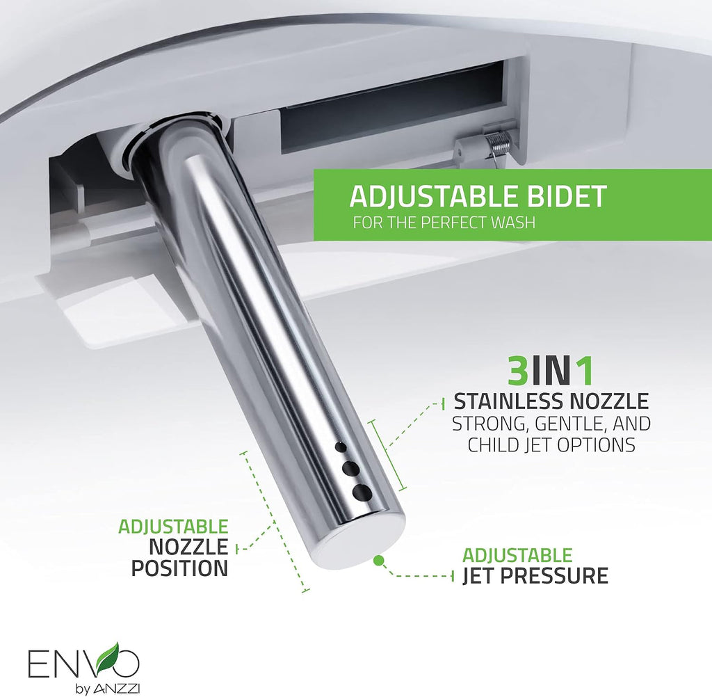 ANZZI One-Piece Smart Bidet Toilet Elongated 1.28 GPF White with Remote Control, Auto Flush, Heated Seat, Warm Water Wash, Dryer and Deodorizer, Foot Sensor Flush Envo Aura Series | TL-STSF851WH