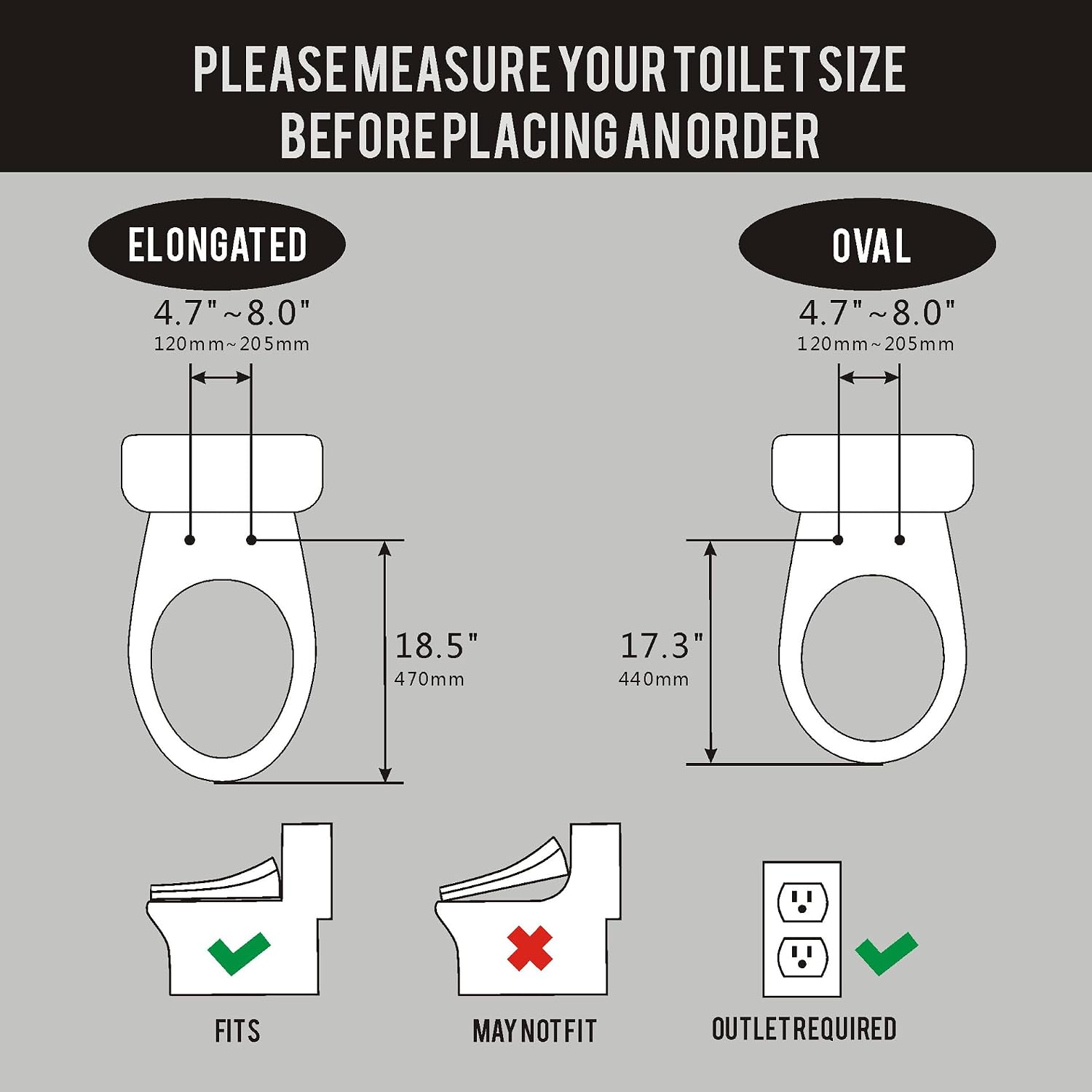 WLJBIDET Bidet Toilet Seat, Electric Bidet with Heated Toilet Seat, Instant Warm Water & Air Drying, Temperature Adjustable, Side Panel Control, Display Screen, Night Light, Elongated