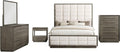 Coaster Home Furnishings Durango Transitional 5-Piece Bedroom Set Boucle Upholstered California King Size Panel Bed Frame 80-inch Headboard Washed Oak 223271KW-S5