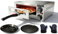 Electric Pizza Oven Indoor,12 inch Countertop Pizza Maker with Viewing Window,Stainless Steel Commercial Pizza Oven, Removable Handle,Dual Baking Trays and Oven Mitts