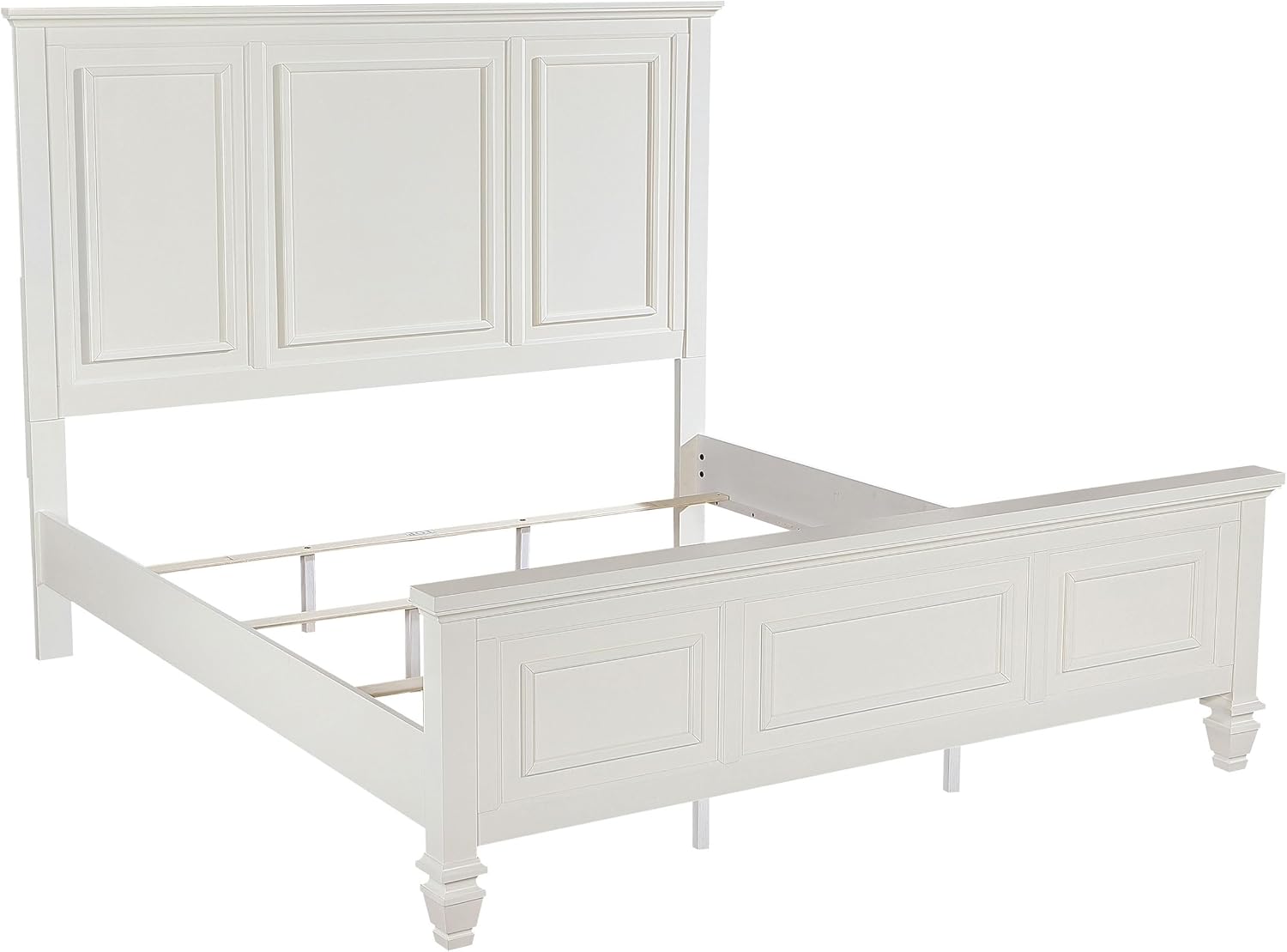 Coaster Home Furnishings Sandy Beach Coastal 4-Piece Bedroom Set Eastern King Size Panel Bed Frame 63-inch Headboard Cream White 201301KEN-S4